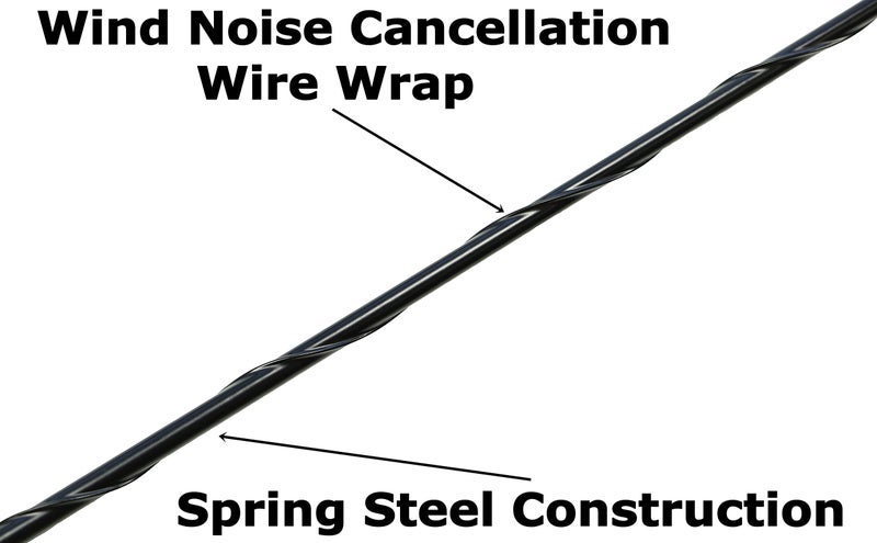 AntennaMastsRus - 9 Inch Black Short Antenna is Compatible with Honda Goldwing GL1800 (2001-2018) - Spiral Wind Noise Cancellation - Spring Steel Construction - Stainless Steel Threading - Image 2